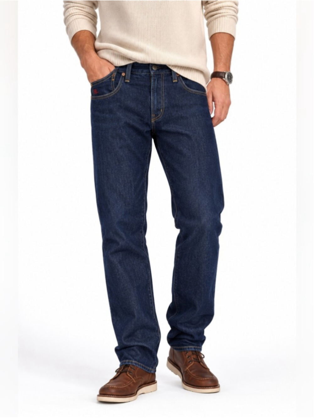 Polo Ralph Lauren Authentic Dungarees Men's Dark Wash Straight Jeans 34x33